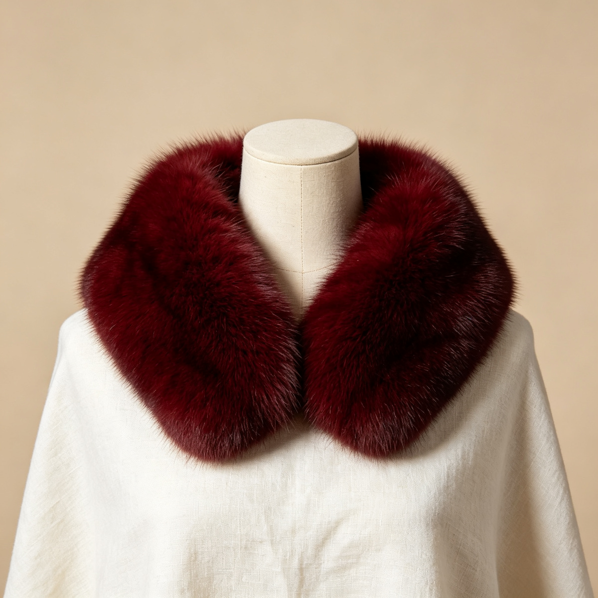 Burgundy Mink Fur Stole