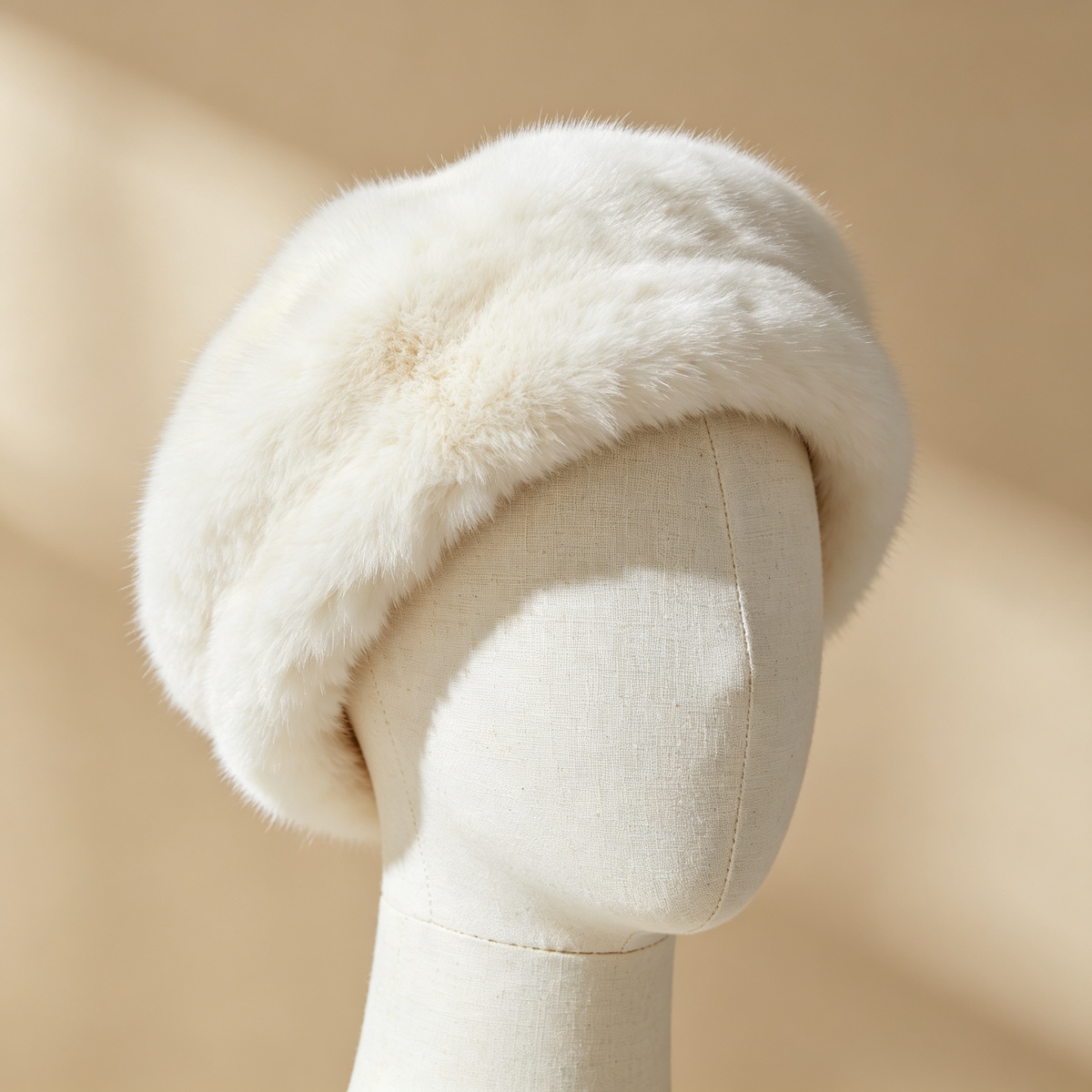 White Rabbit Fur Beret