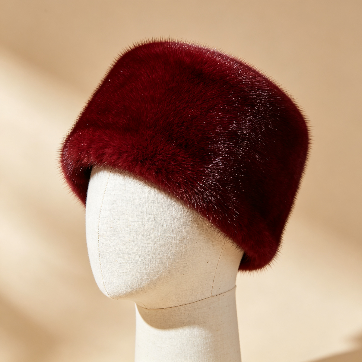 Burgundy Mink Hat